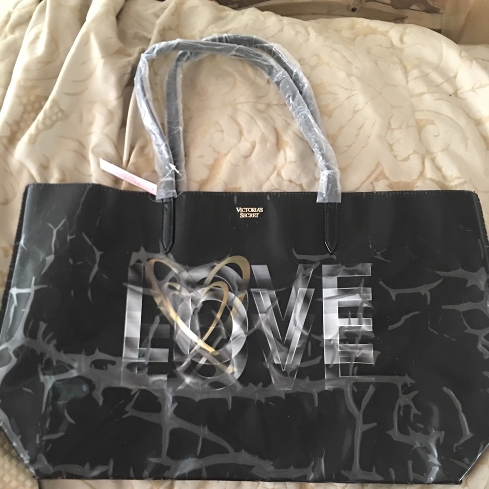 Victoria’s Secret LOVE Black Hologram Tote Bag